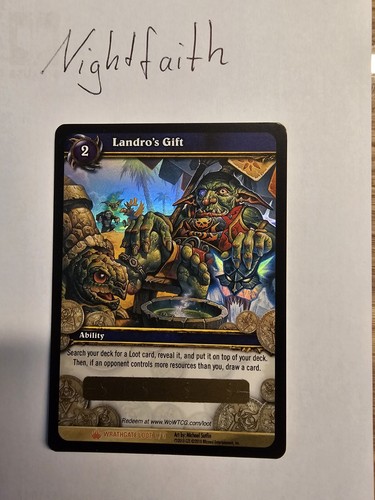 World warcraft loot card - warcraft,